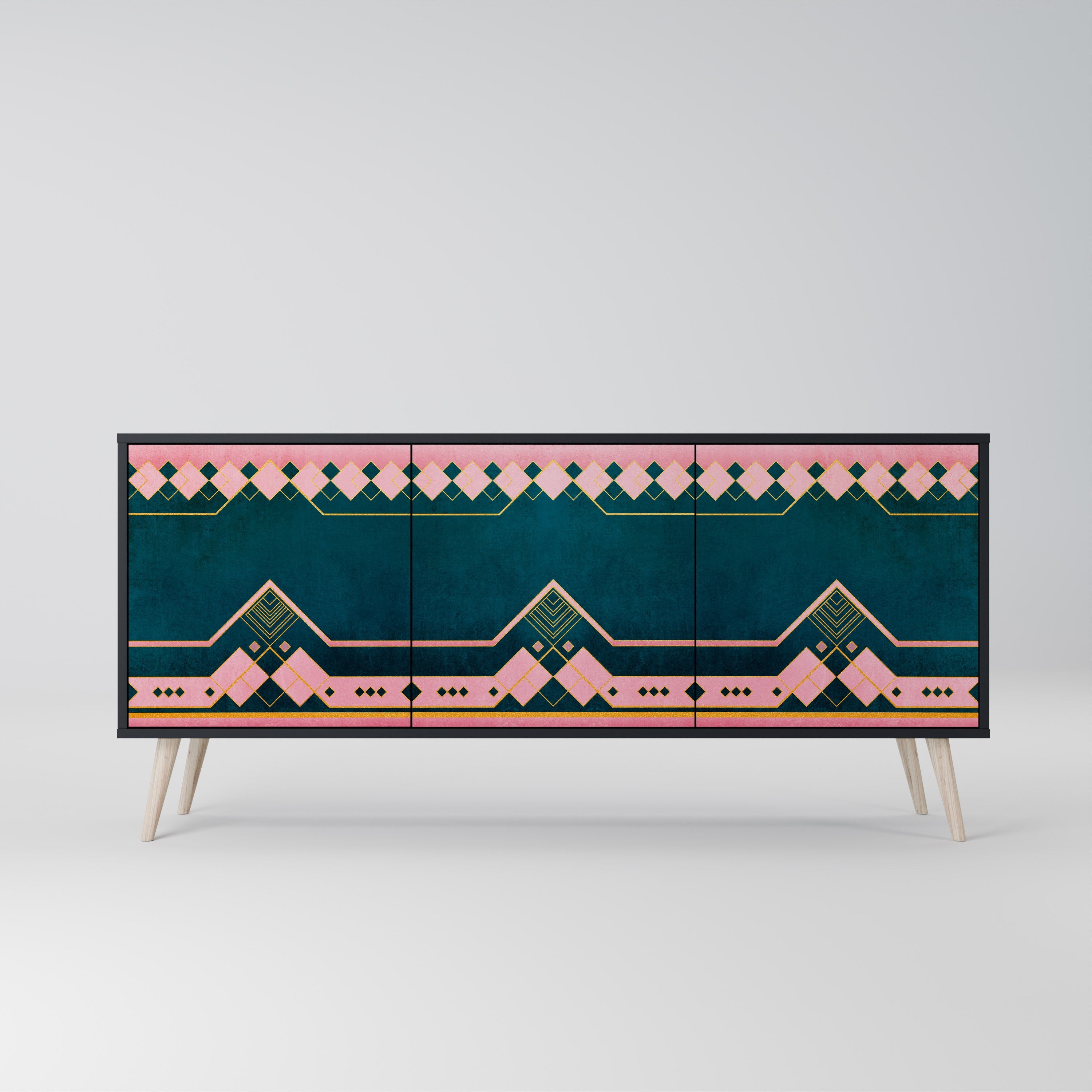 ROYAL COMPOSITION 3-türiges Sideboard in Schwarz