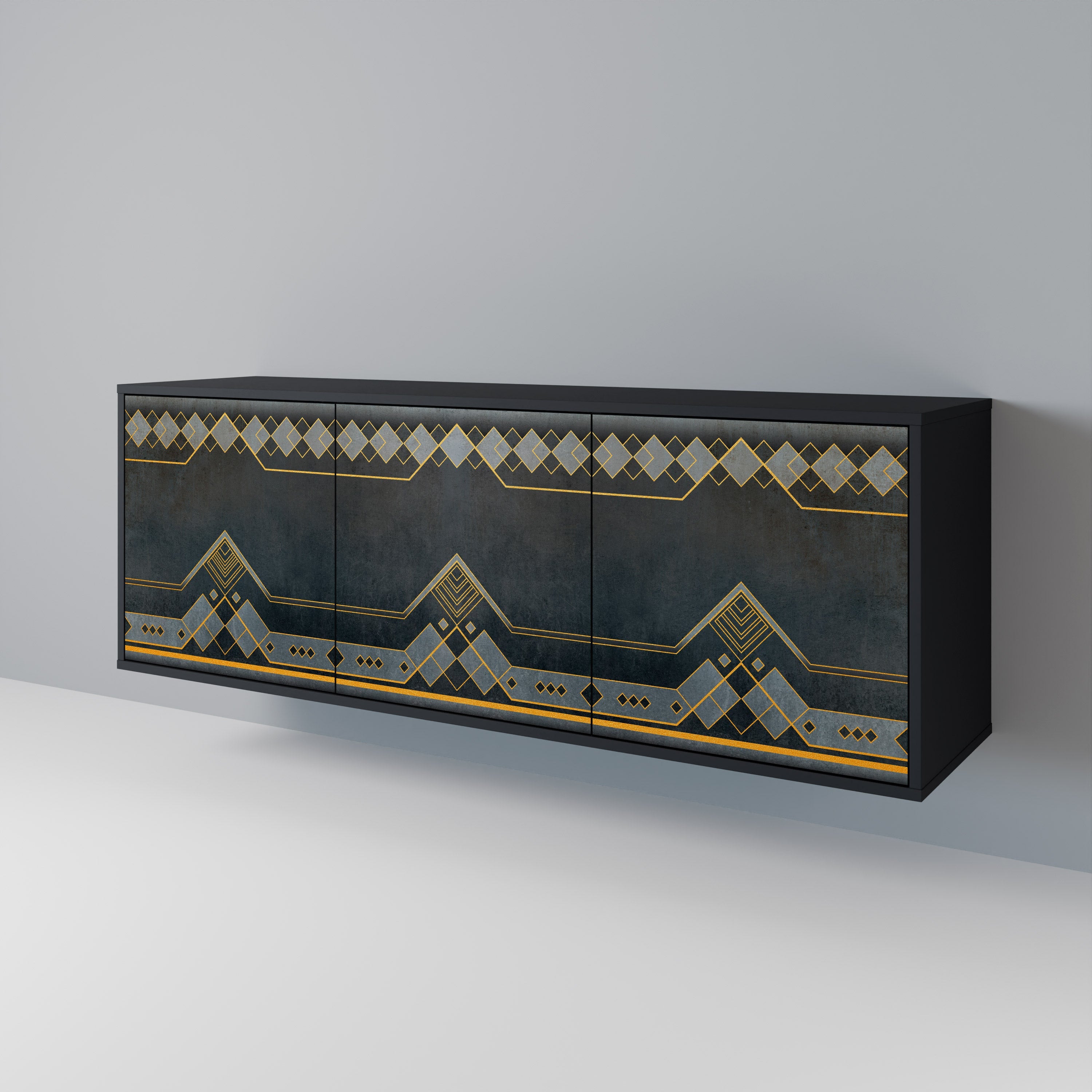 ROYAL ORDINARINESS 3-türiges Sideboard in Schwarz