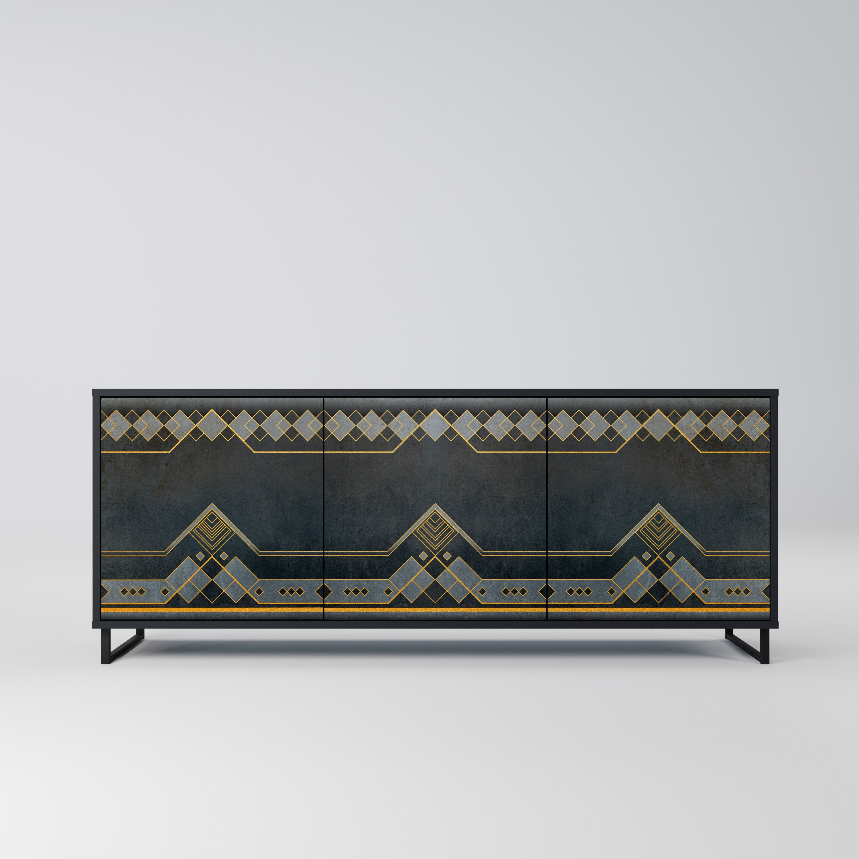 ROYAL ORDINARINESS 3-türiges Sideboard in Schwarz