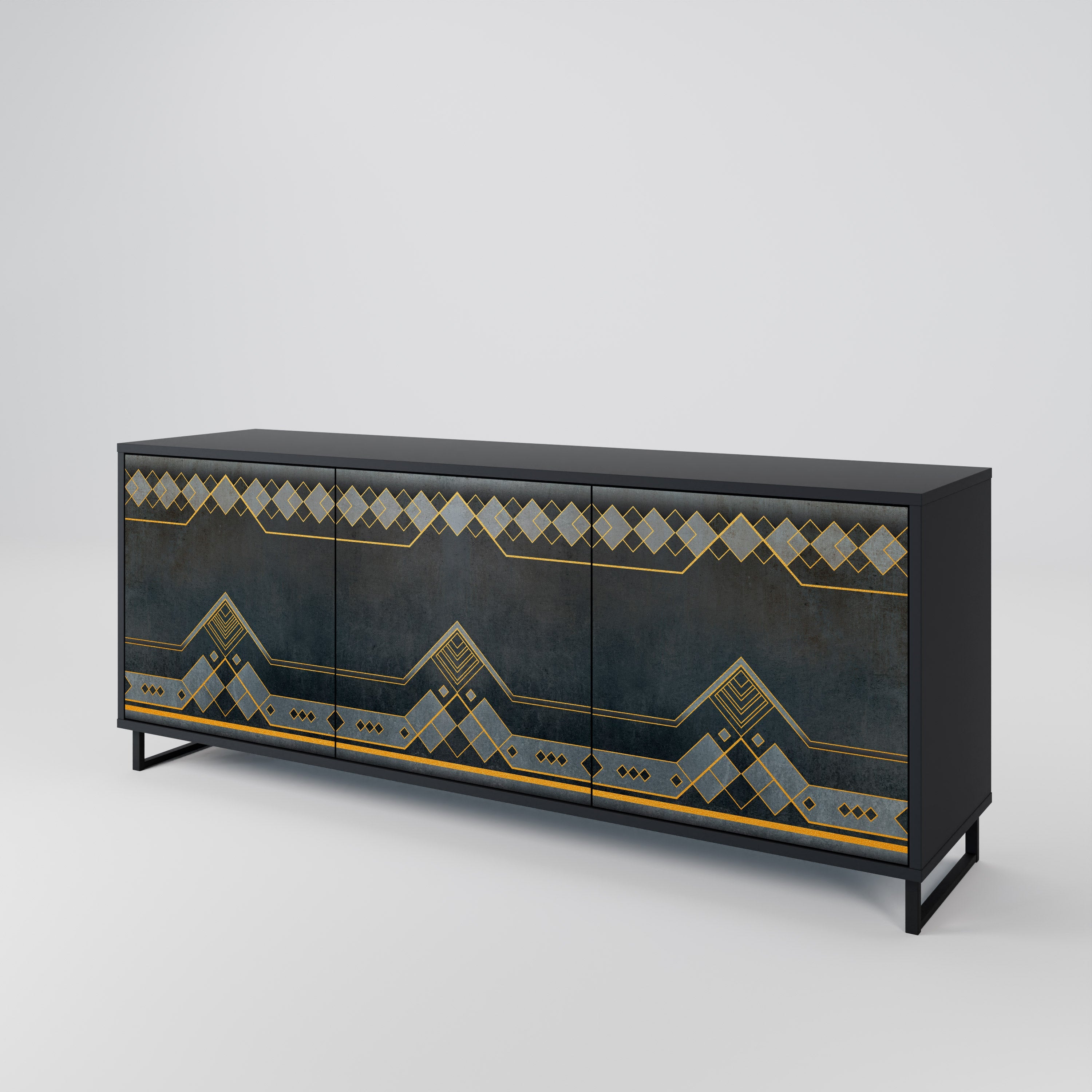 ROYAL ORDINARINESS 3-türiges Sideboard in Schwarz