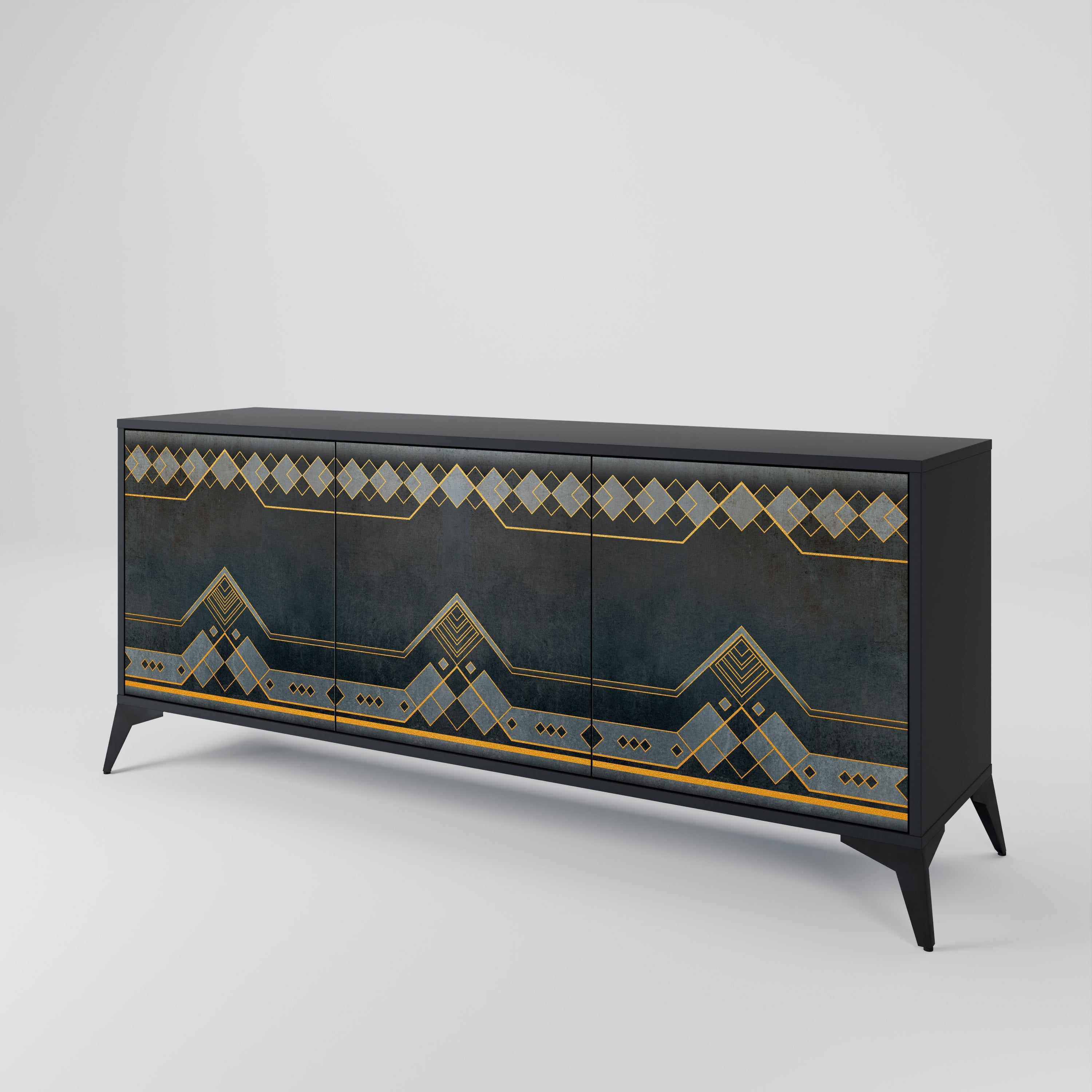 ROYAL ORDINARINESS 3-türiges Sideboard in Schwarz