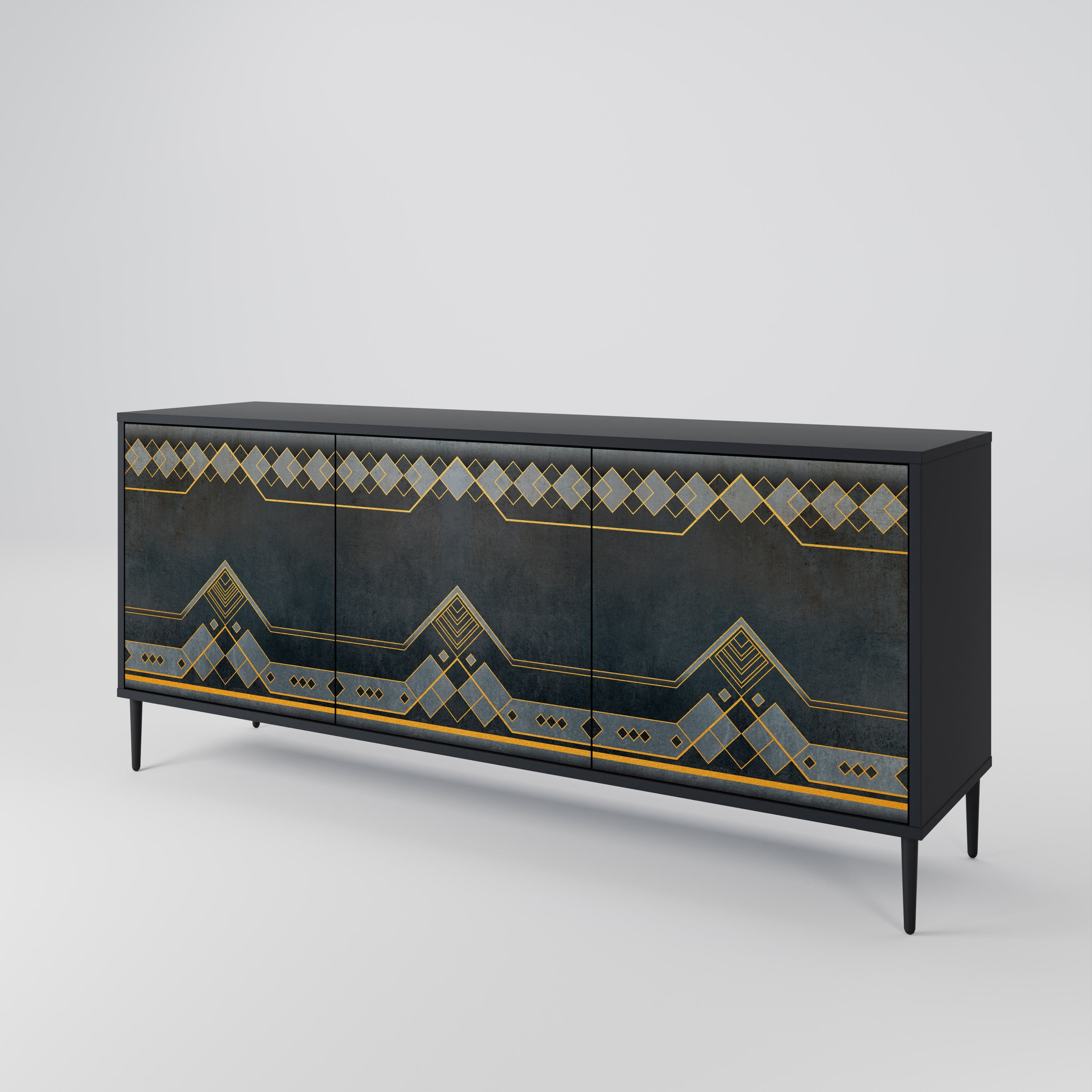 ROYAL ORDINARINESS 3-türiges Sideboard in Schwarz