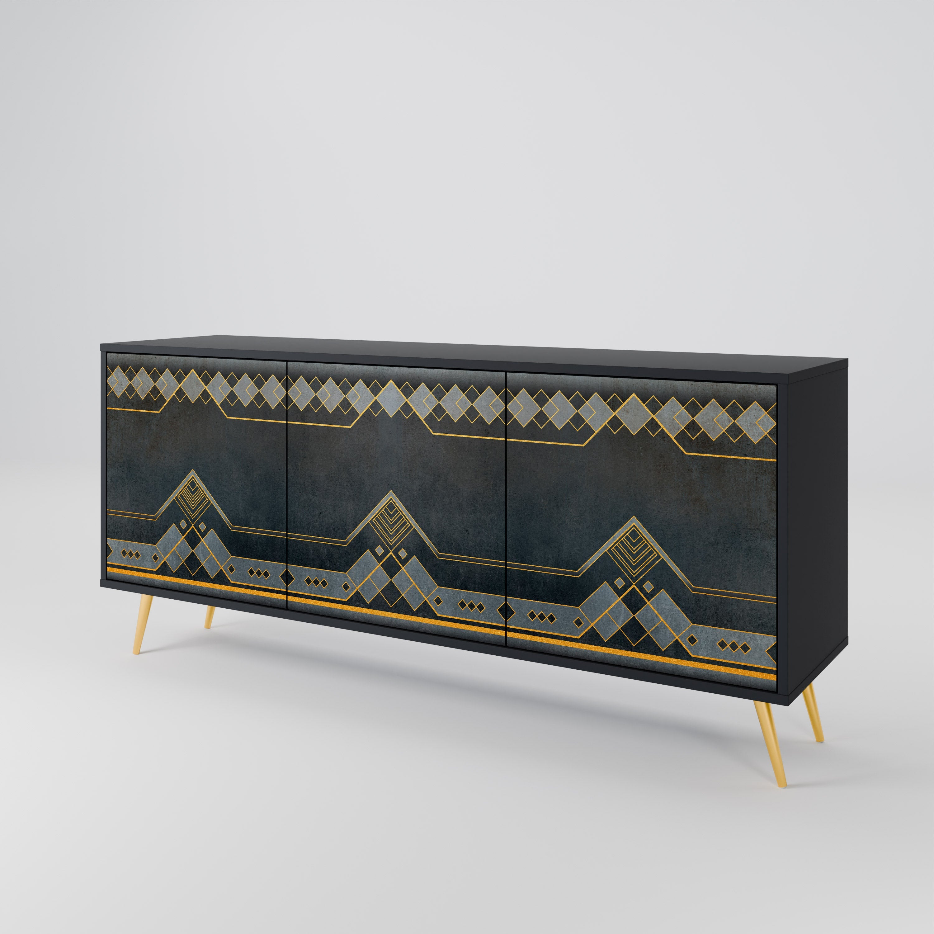 ROYAL ORDINARINESS 3-türiges Sideboard in Schwarz
