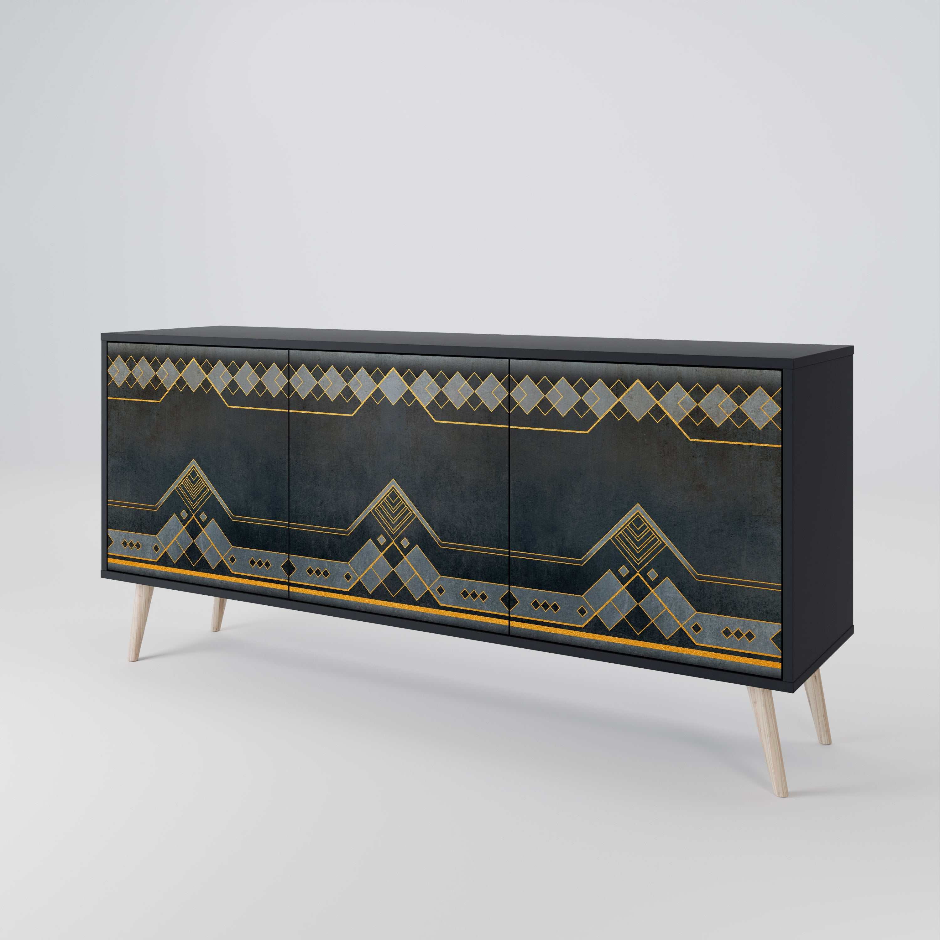 ROYAL ORDINARINESS 3-türiges Sideboard in Schwarz