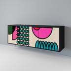 GEOMETRIC RHAPSODY Sideboard mit 3 Türen in Schwarz