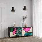 GEOMETRIC RHAPSODY Sideboard mit 3 Türen in Schwarz