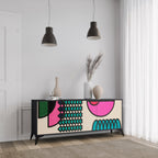 GEOMETRIC RHAPSODY Sideboard mit 3 Türen in Schwarz