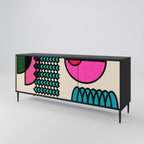 GEOMETRIC RHAPSODY Sideboard mit 3 Türen in Schwarz