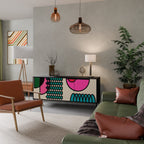 GEOMETRIC RHAPSODY Sideboard mit 3 Türen in Schwarz