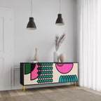 GEOMETRIC RHAPSODY Sideboard mit 3 Türen in Schwarz