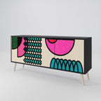 GEOMETRIC RHAPSODY Sideboard mit 3 Türen in Schwarz