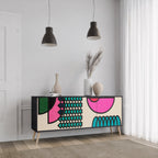 GEOMETRIC RHAPSODY Sideboard mit 3 Türen in Schwarz