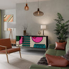 GEOMETRIC RHAPSODY Sideboard mit 3 Türen in Schwarz