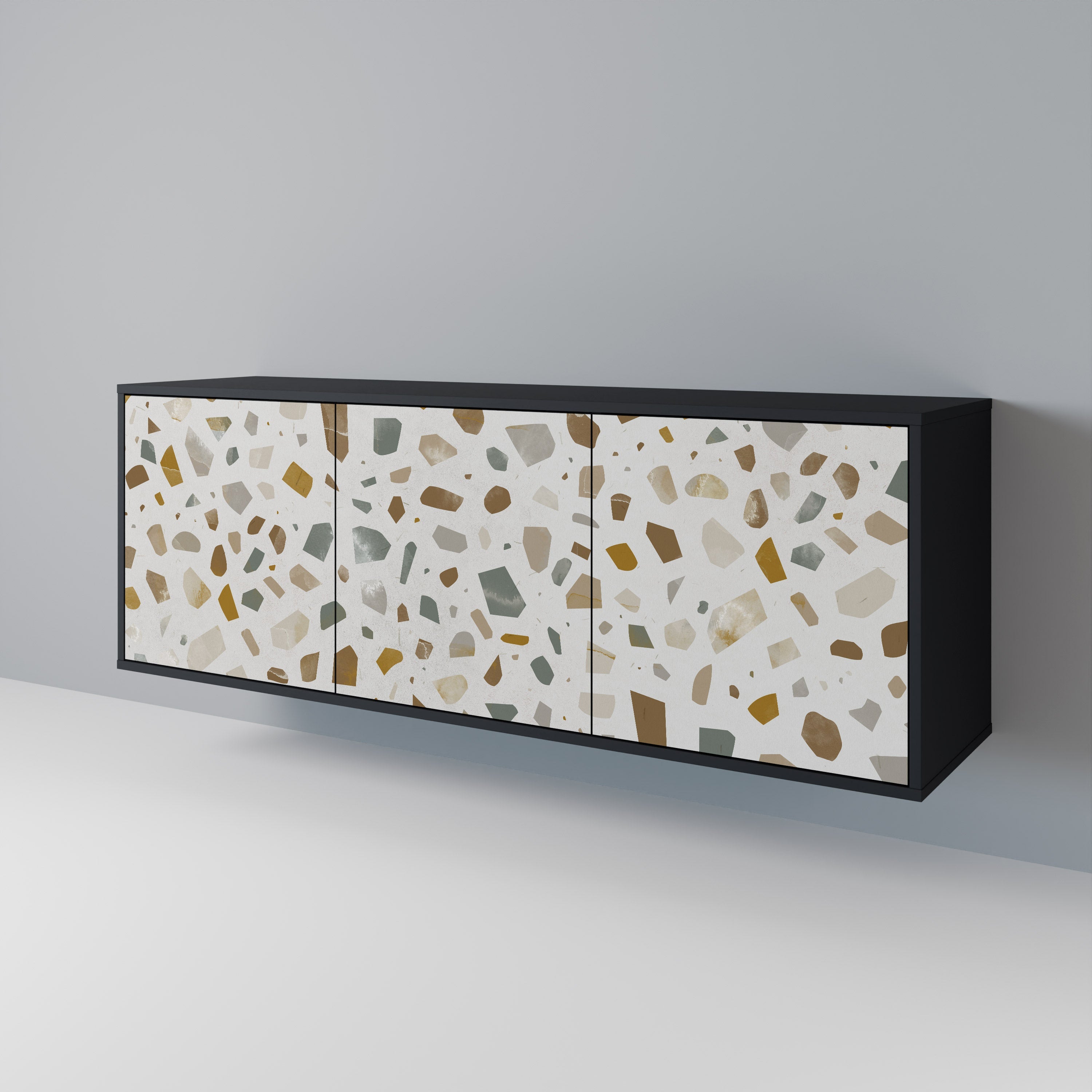 PIECES OF TOMORROW 3-türiges Sideboard in Schwarz