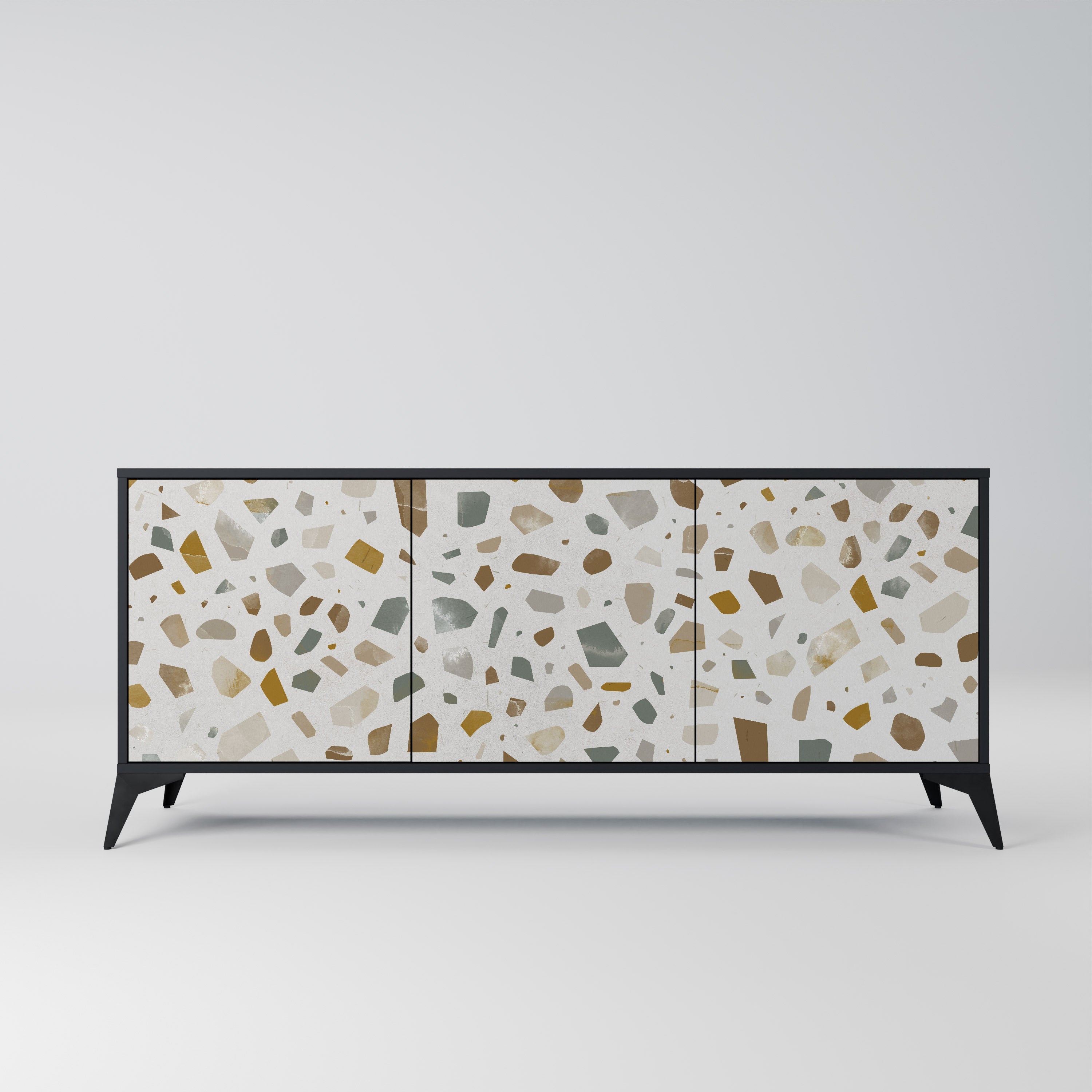 PIECES OF TOMORROW 3-türiges Sideboard in Schwarz