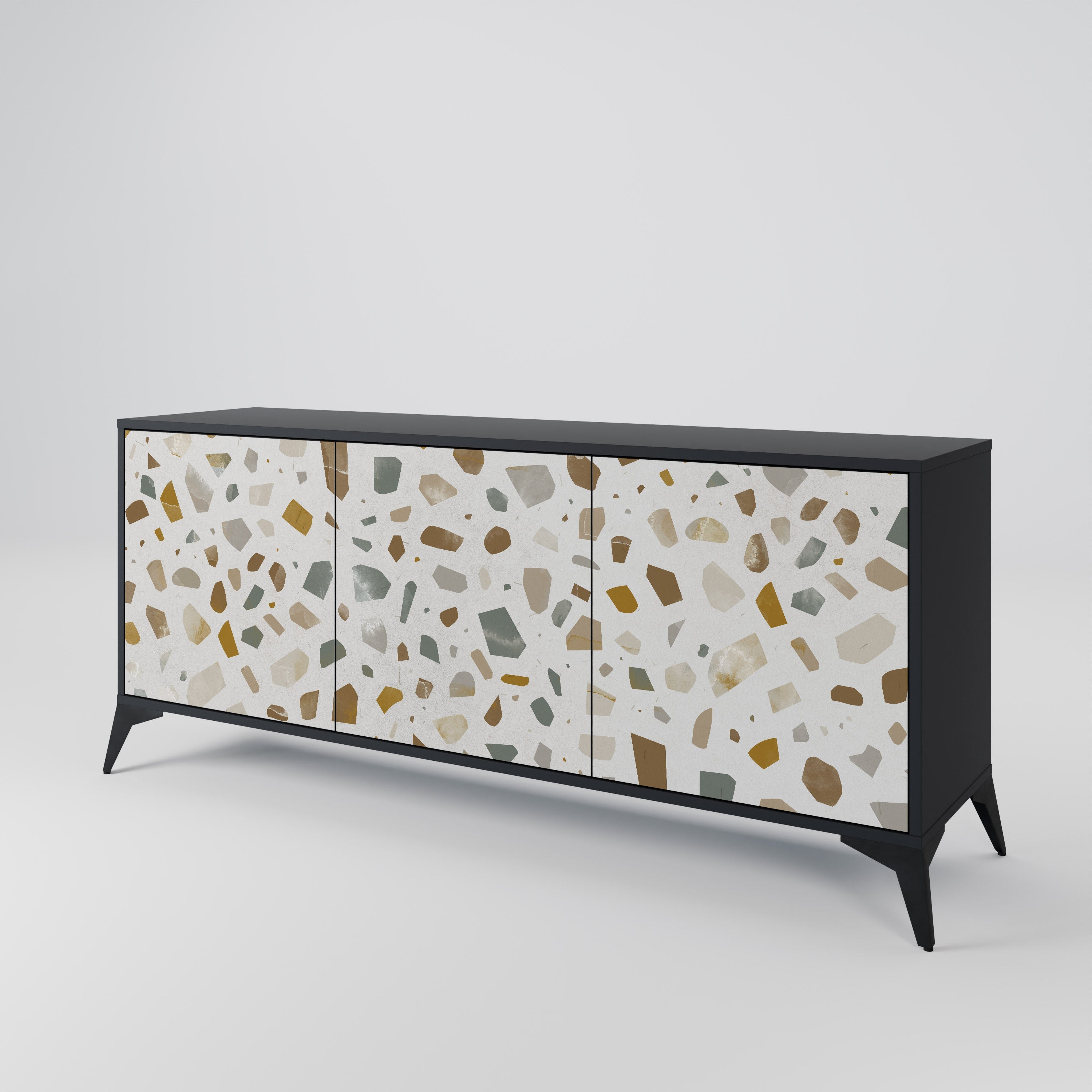 PIECES OF TOMORROW 3-türiges Sideboard in Schwarz
