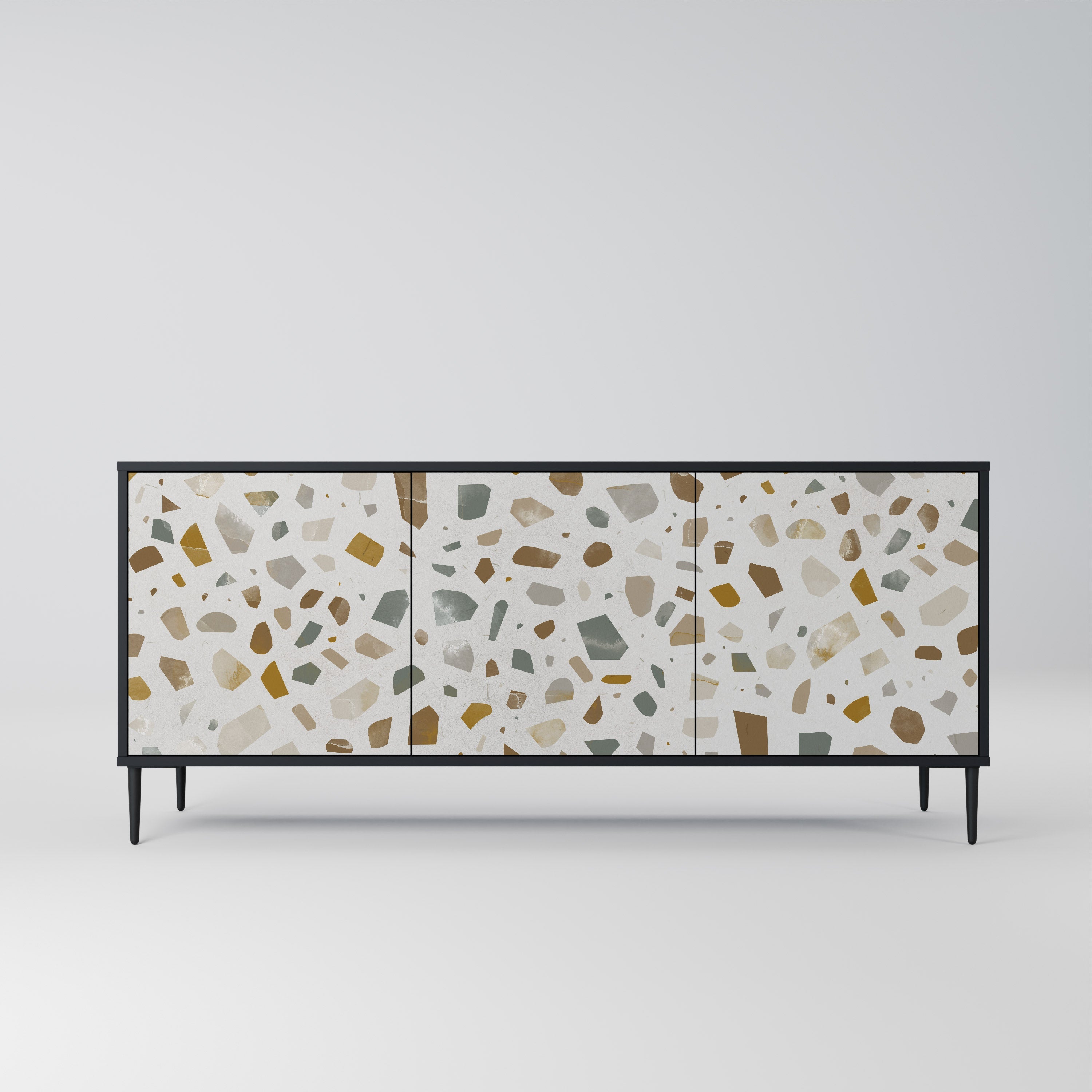 PIECES OF TOMORROW 3-türiges Sideboard in Schwarz