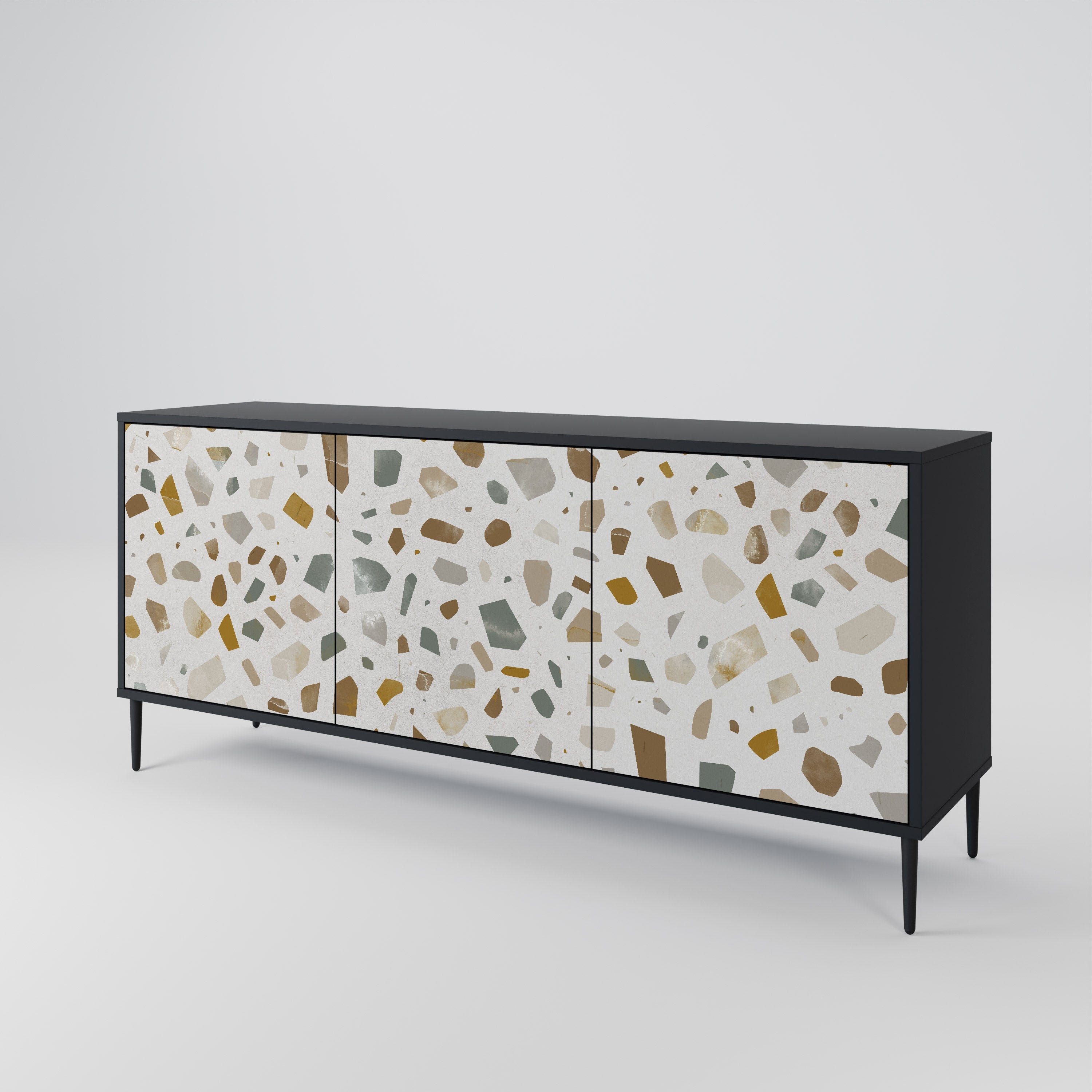 PIECES OF TOMORROW 3-türiges Sideboard in Schwarz