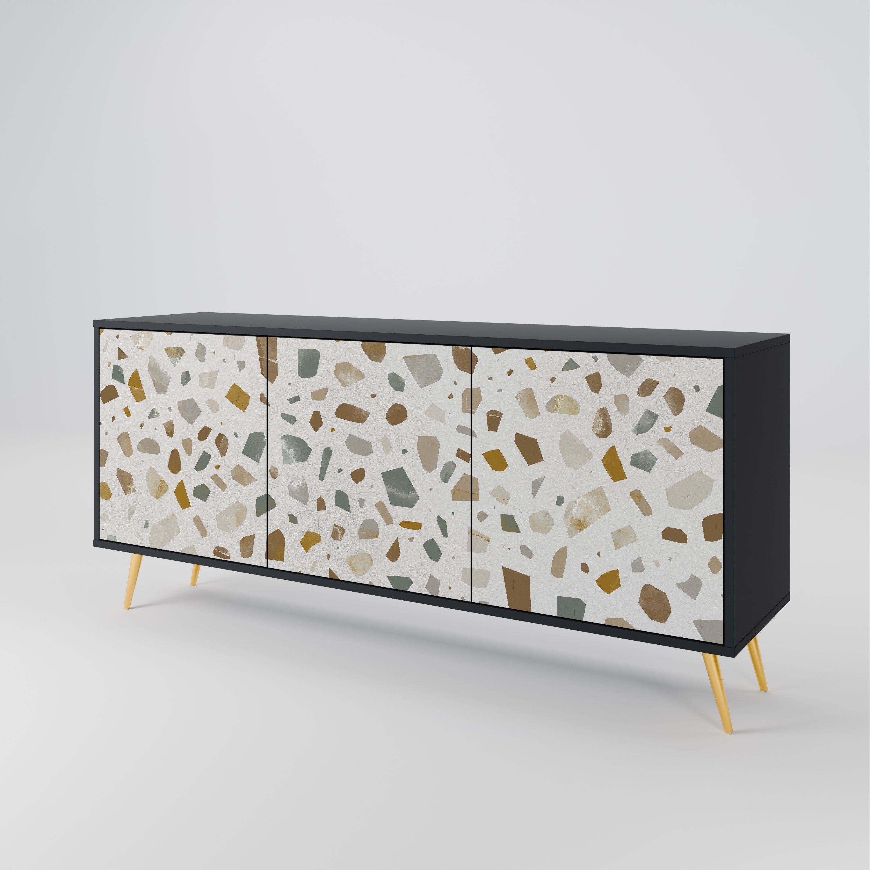 PIECES OF TOMORROW 3-türiges Sideboard in Schwarz