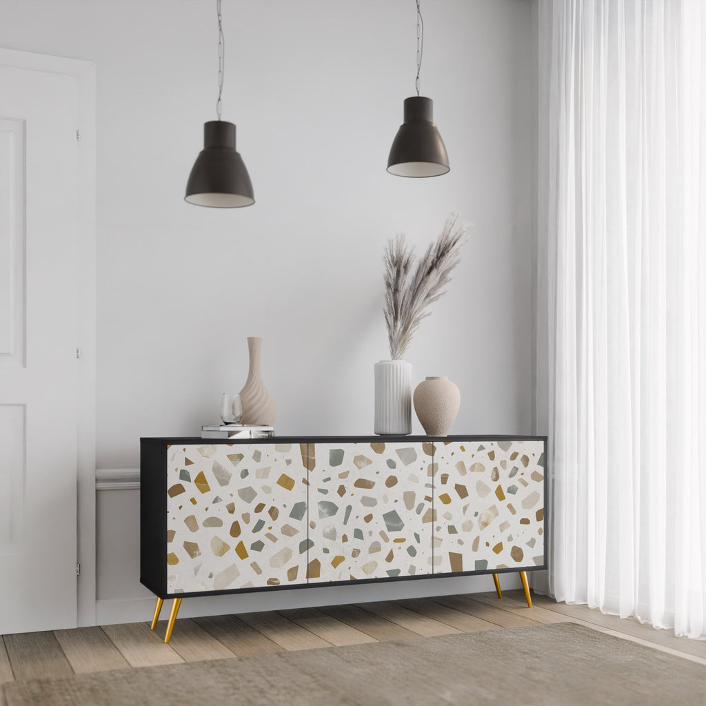 PIECES OF TOMORROW 3-türiges Sideboard in Schwarz