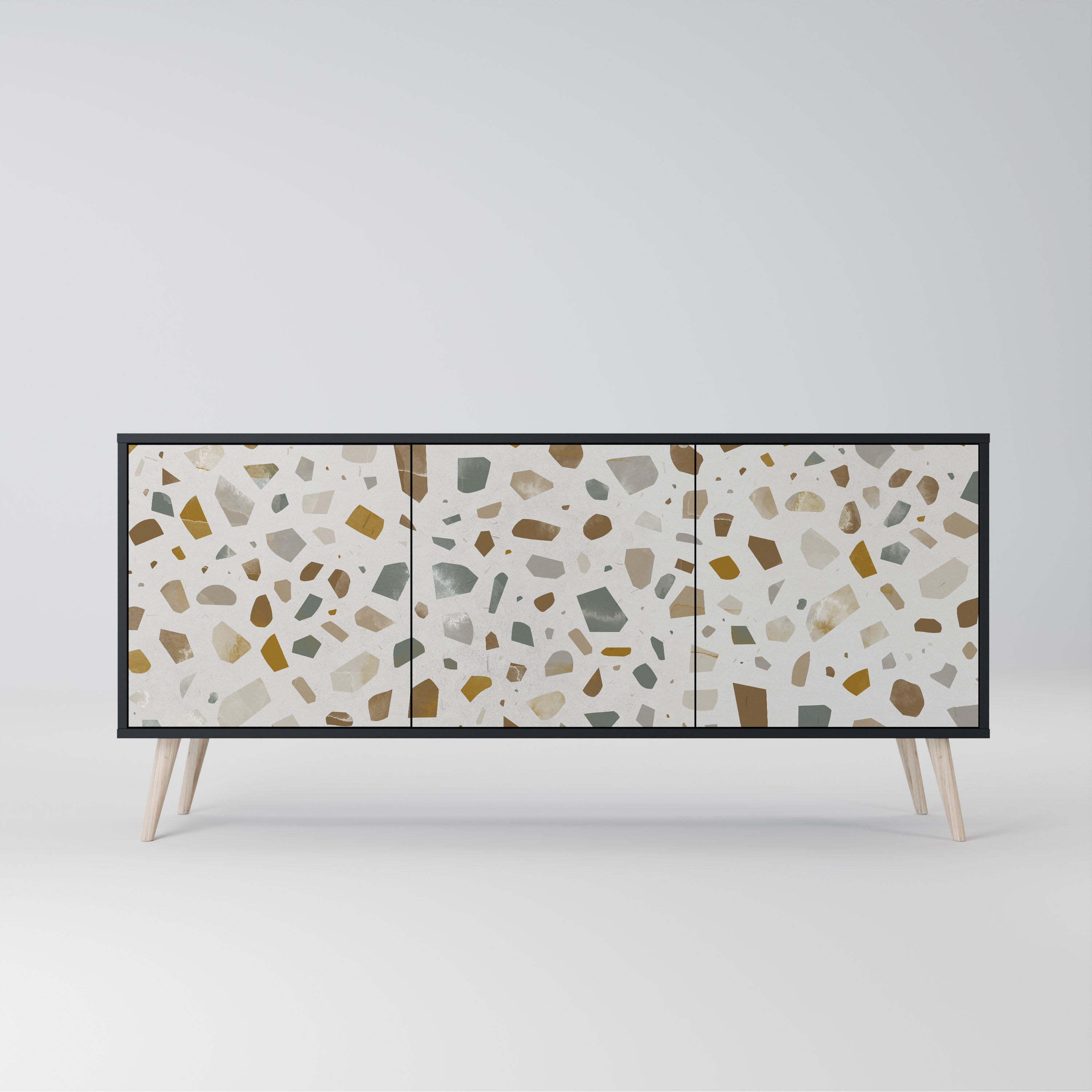 PIECES OF TOMORROW 3-türiges Sideboard in Schwarz
