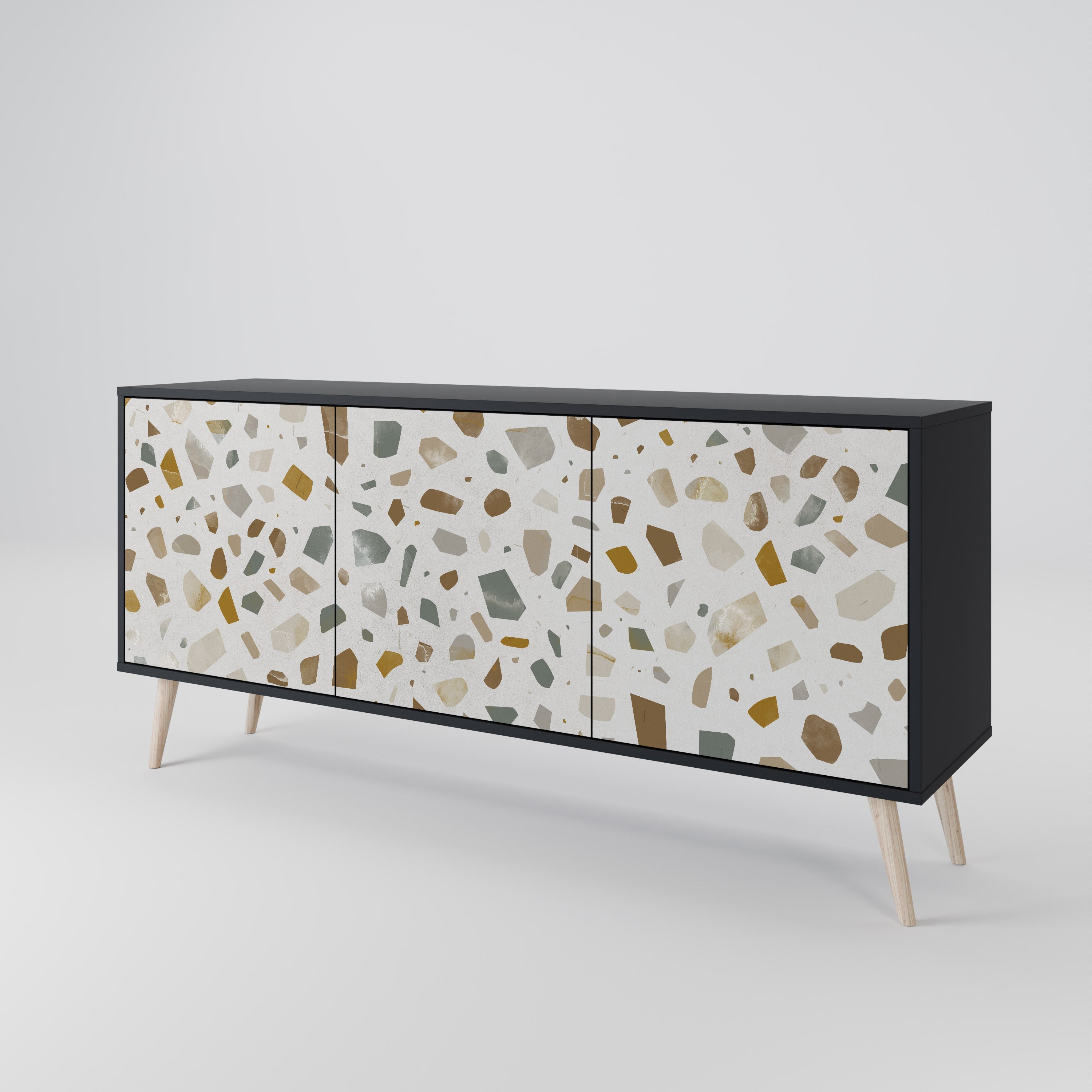 PIECES OF TOMORROW 3-türiges Sideboard in Schwarz