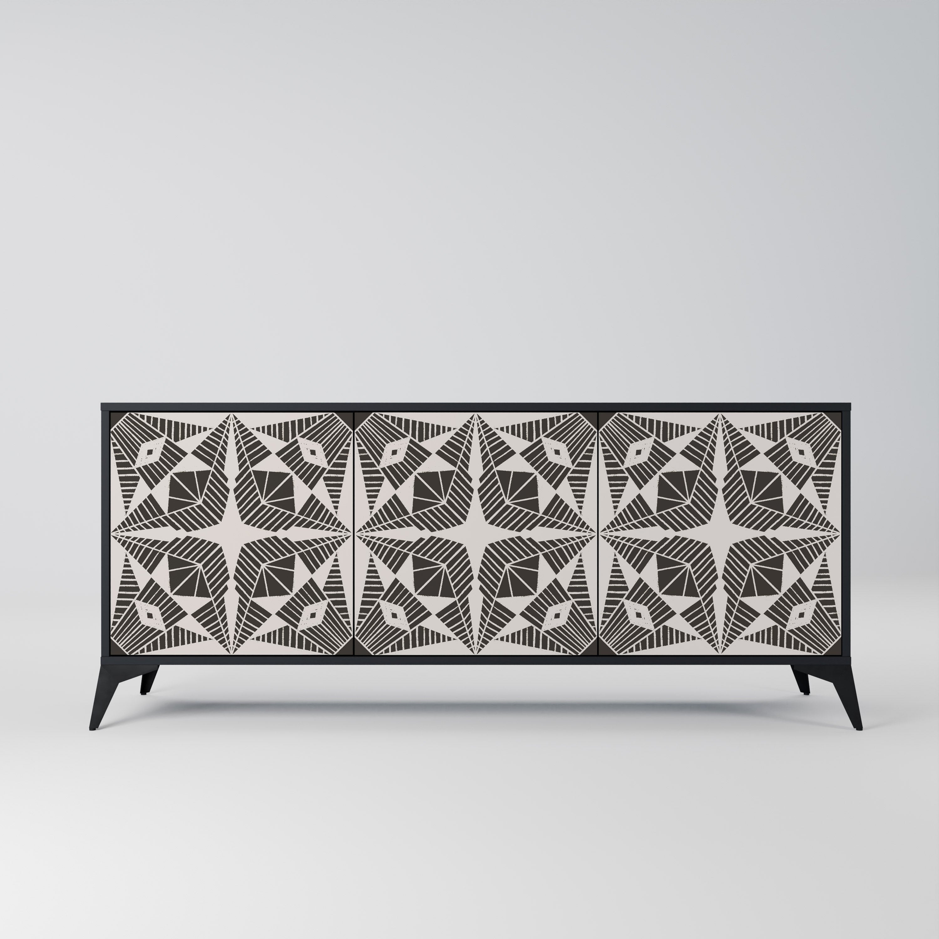 MONOCHROME NEXUS 3-türiges Sideboard in schwarzem Finish
