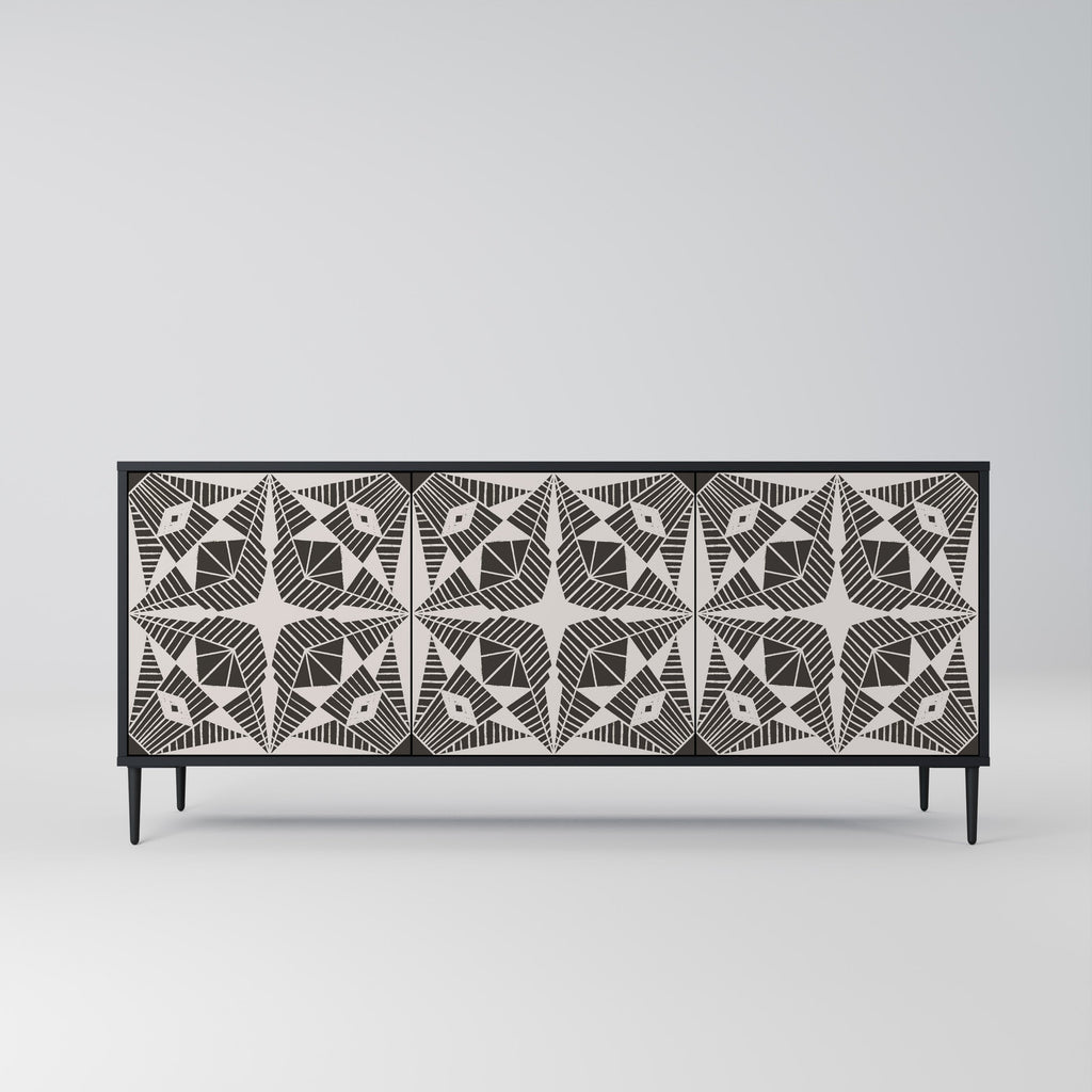 MONOCHROME NEXUS 3-türiges Sideboard in schwarzem Finish