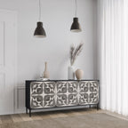 MONOCHROME NEXUS 3-Door Sideboard in Black Finish