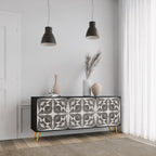 MONOCHROME NEXUS 3-Door Sideboard in Black Finish