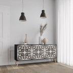 MONOCHROME NEXUS 3-Door Sideboard in Black Finish