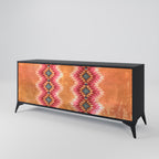 INDIAN FOLK 3-Door Sideboard in Black Finish