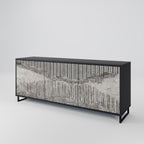 GRAIN LINES 3-Door Sideboard in Black Finish