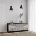 GRAIN LINES 3-Door Sideboard in Black Finish