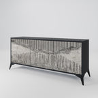GRAIN LINES 3-Door Sideboard in Black Finish