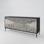 GRAIN LINES 3-Door Sideboard in Black Finish