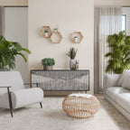 GRAIN LINES 3-Door Sideboard in Black Finish