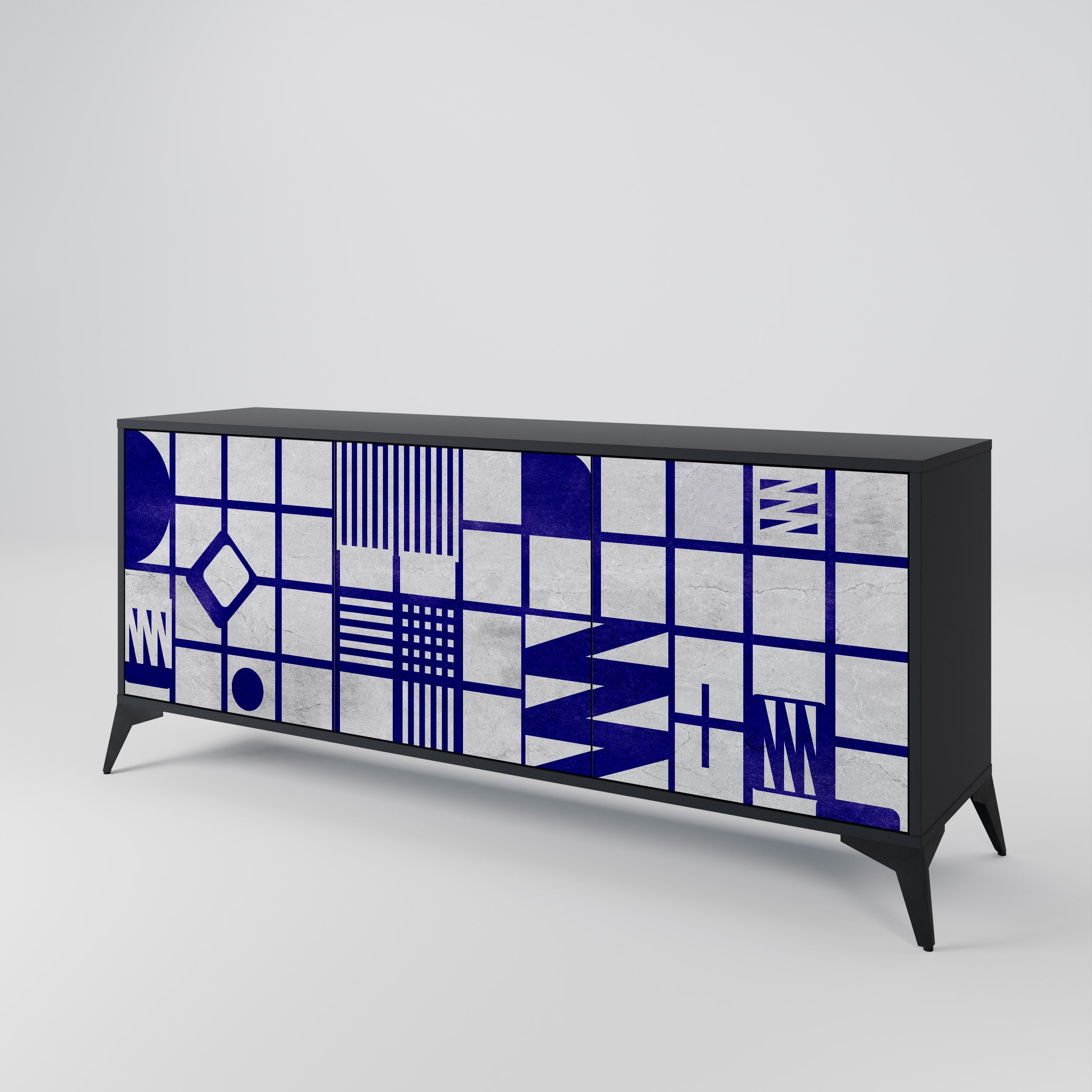 THE RIGHT PLACES 3-türiges Sideboard in Schwarz