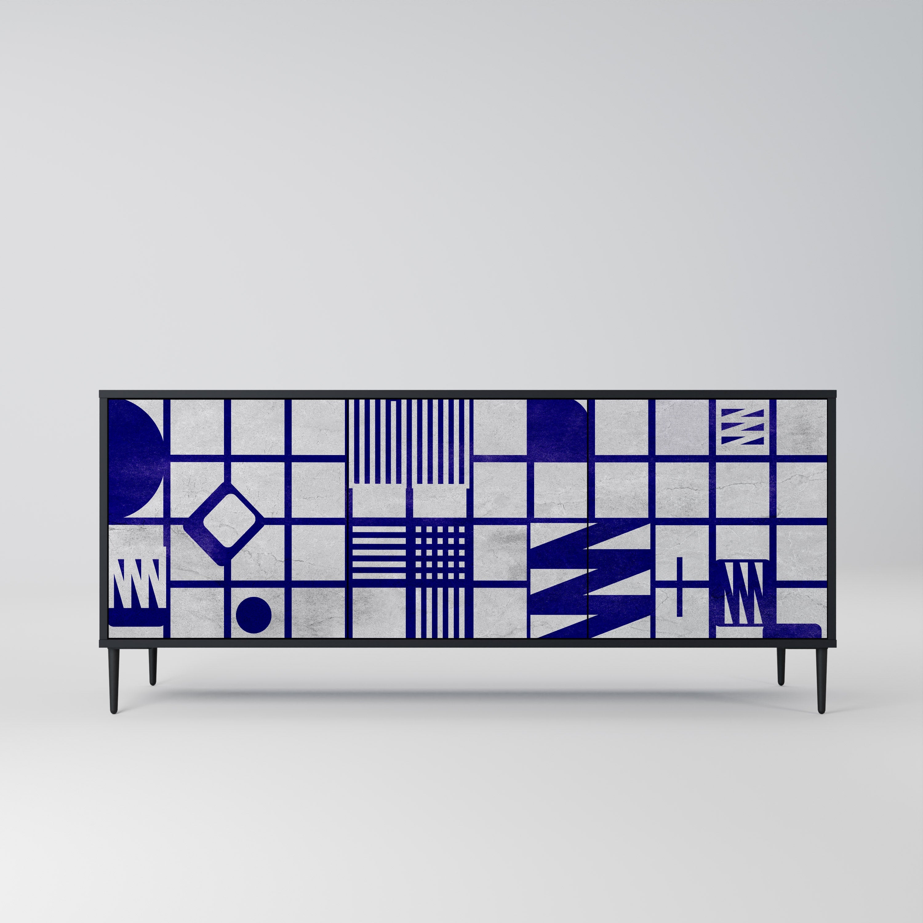 THE RIGHT PLACES 3-türiges Sideboard in Schwarz