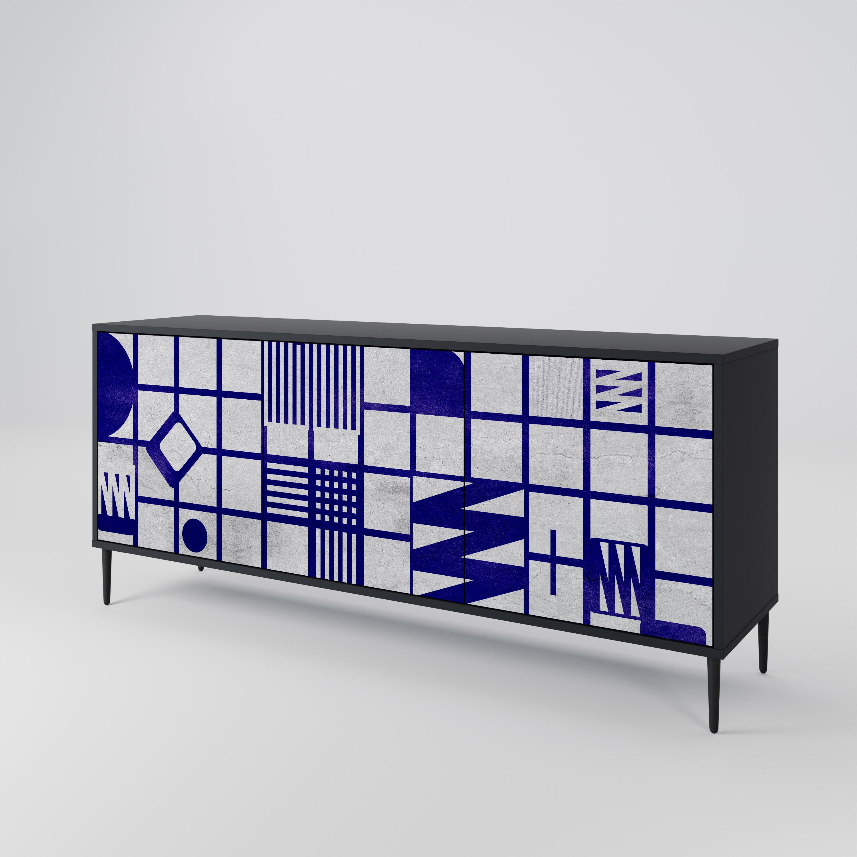THE RIGHT PLACES 3-türiges Sideboard in Schwarz