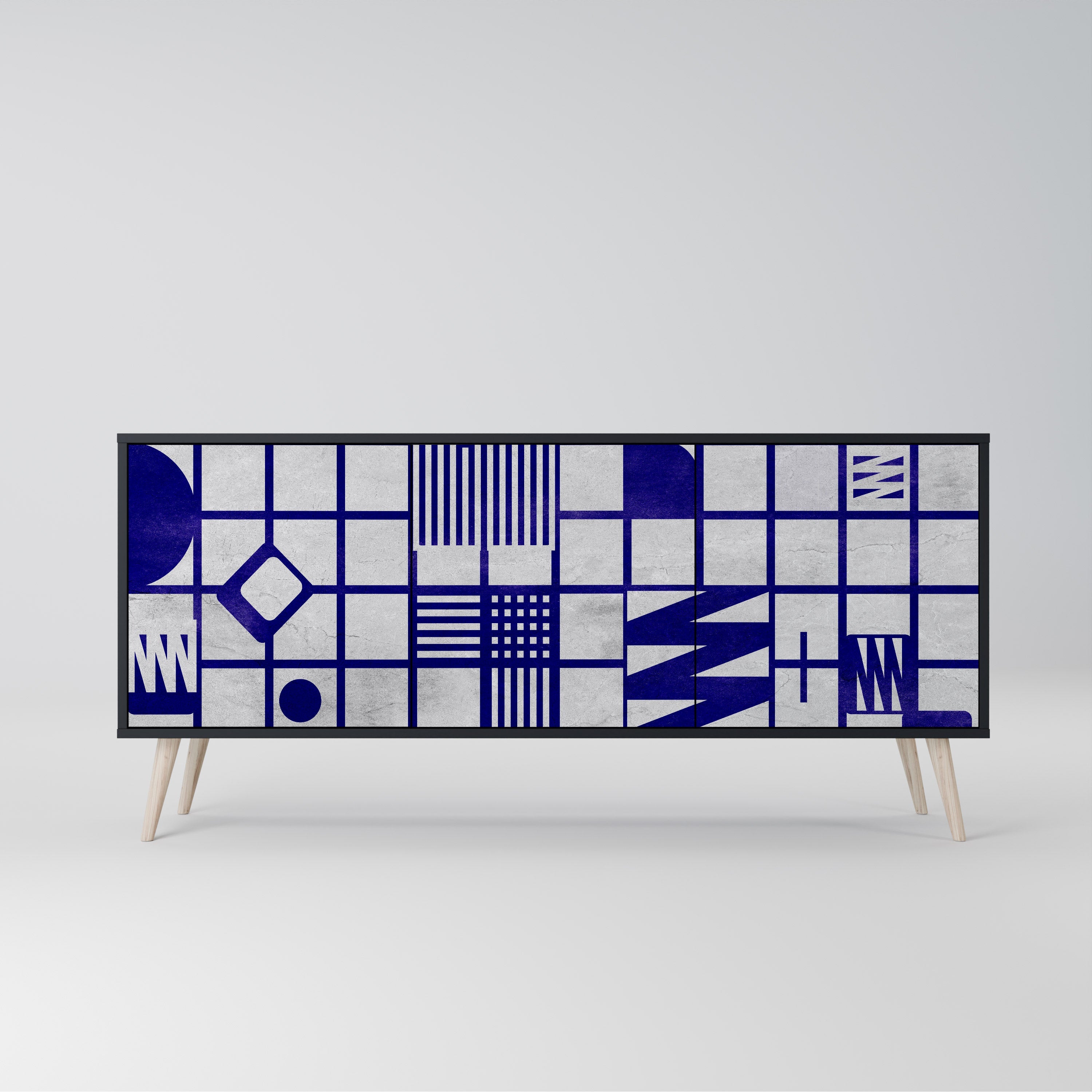 THE RIGHT PLACES 3-türiges Sideboard in Schwarz