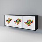 FUTURE SIGN 3-Door Sideboard in Black Finish