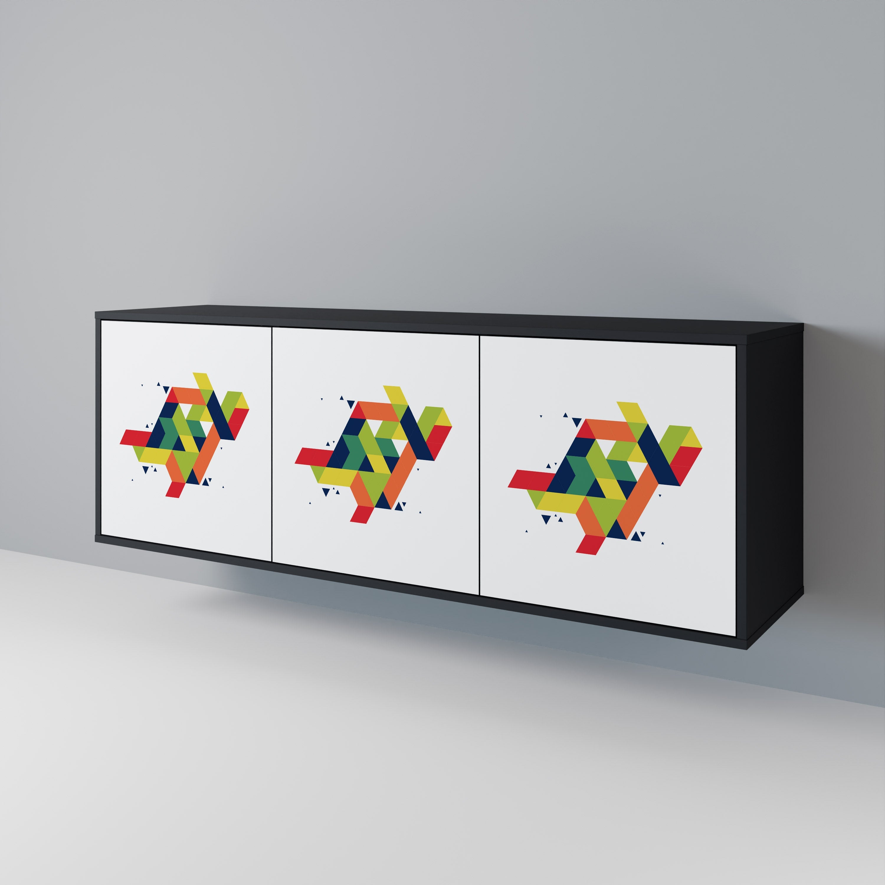 FUTURE SIGN 3-türiges Sideboard in Schwarz