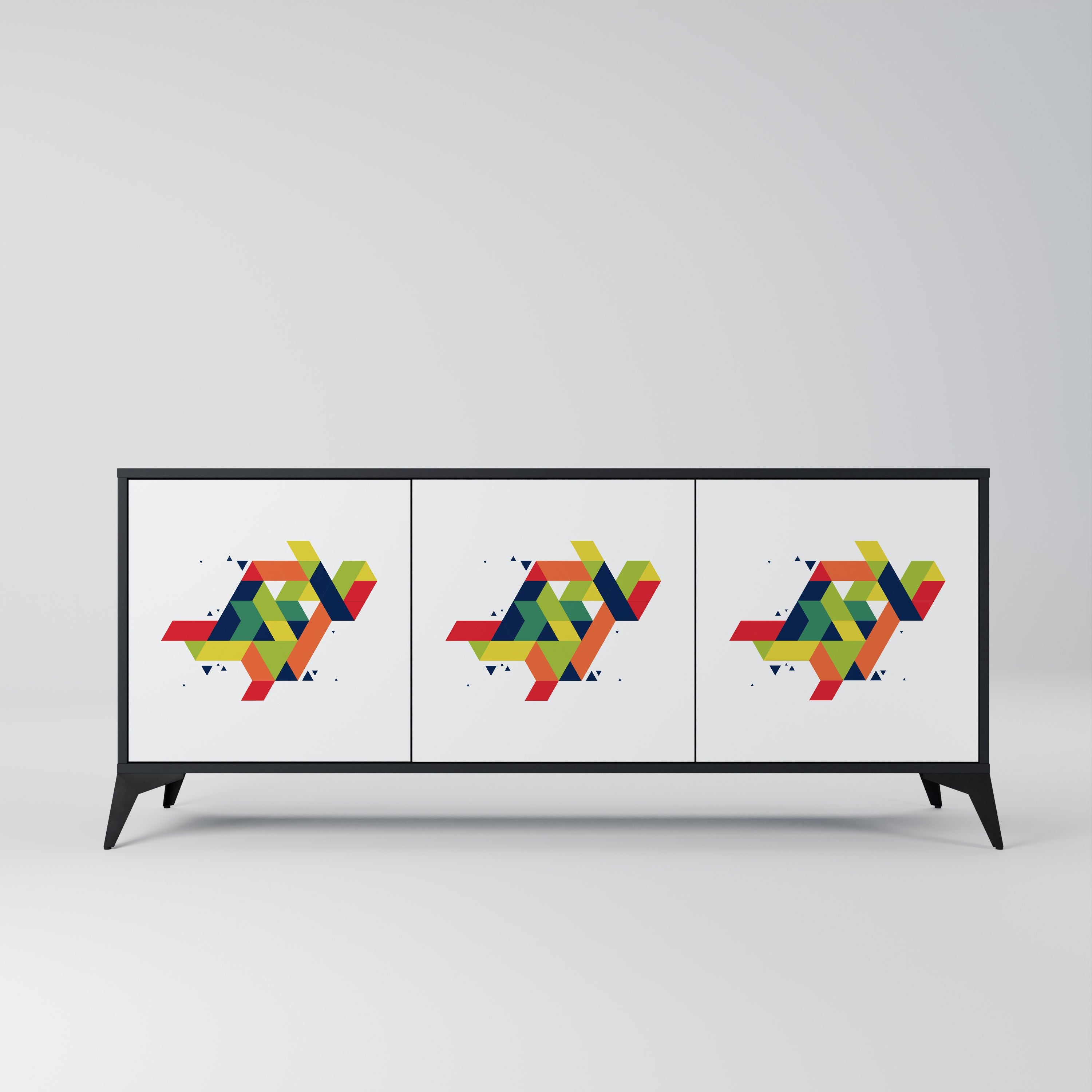 FUTURE SIGN 3-türiges Sideboard in Schwarz