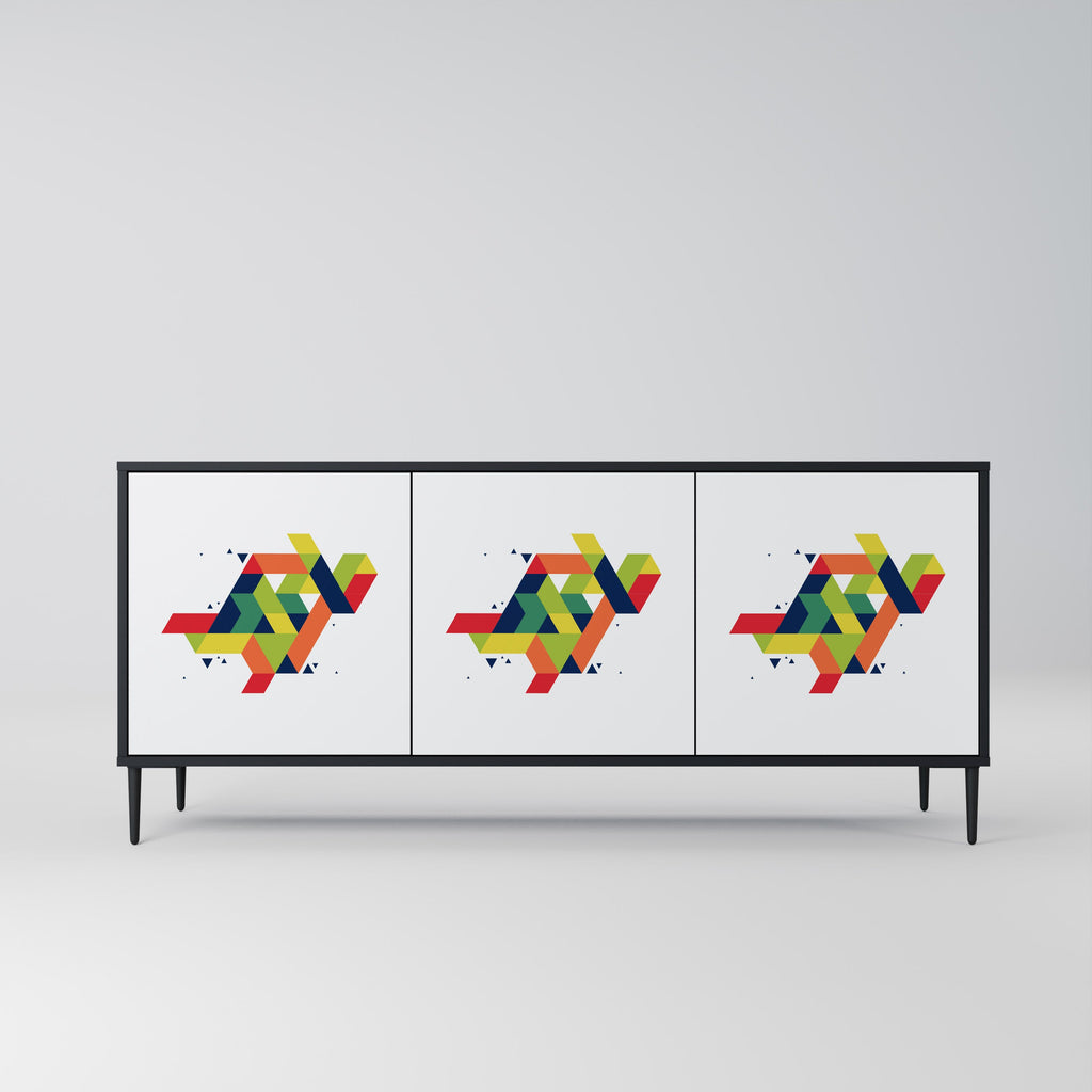 FUTURE SIGN 3-türiges Sideboard in Schwarz