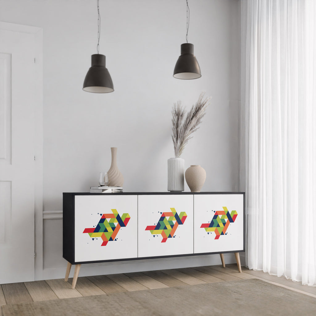FUTURE SIGN 3-türiges Sideboard in Schwarz