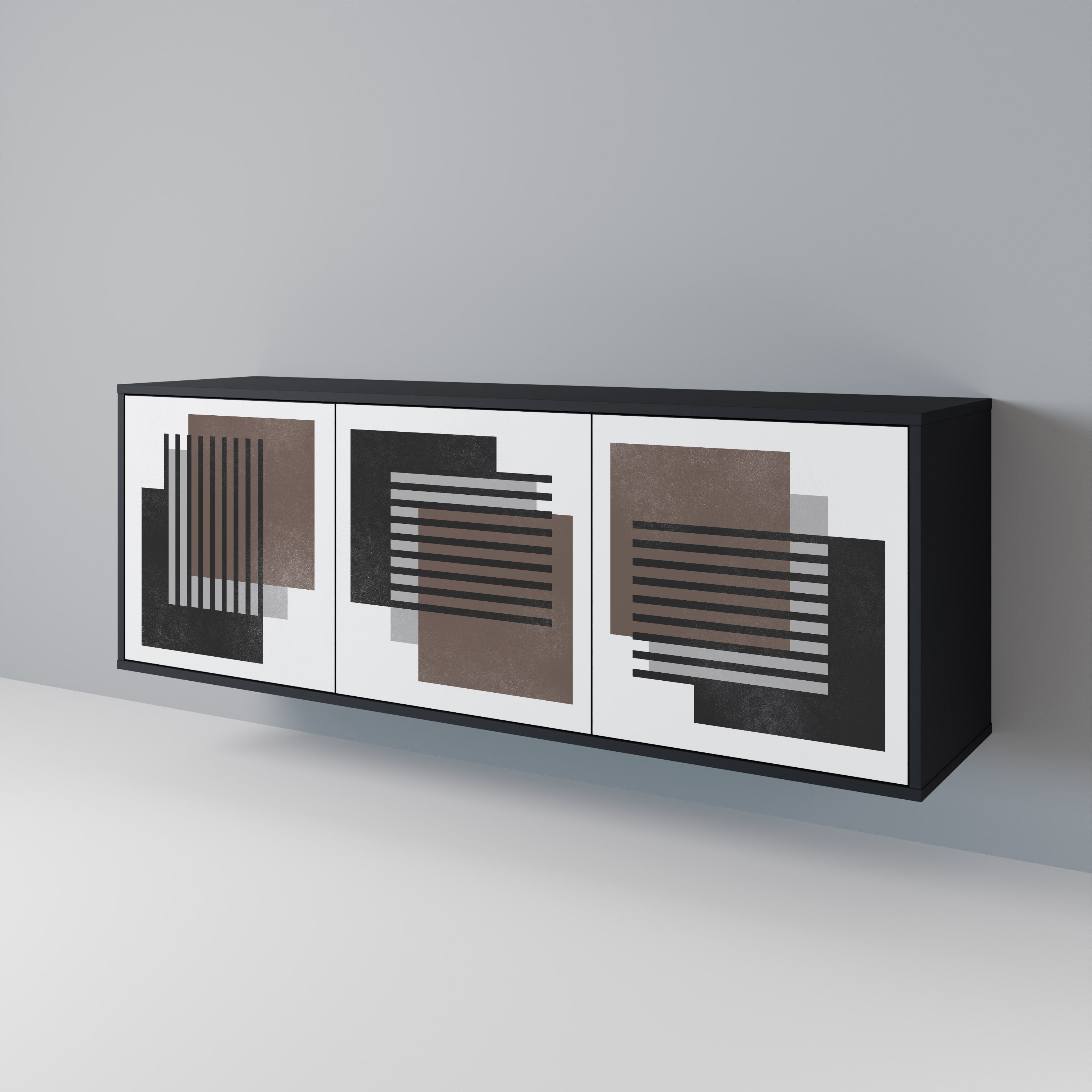 SHADOW SYNCHRONY Sideboard mit 3 Türen in Schwarz