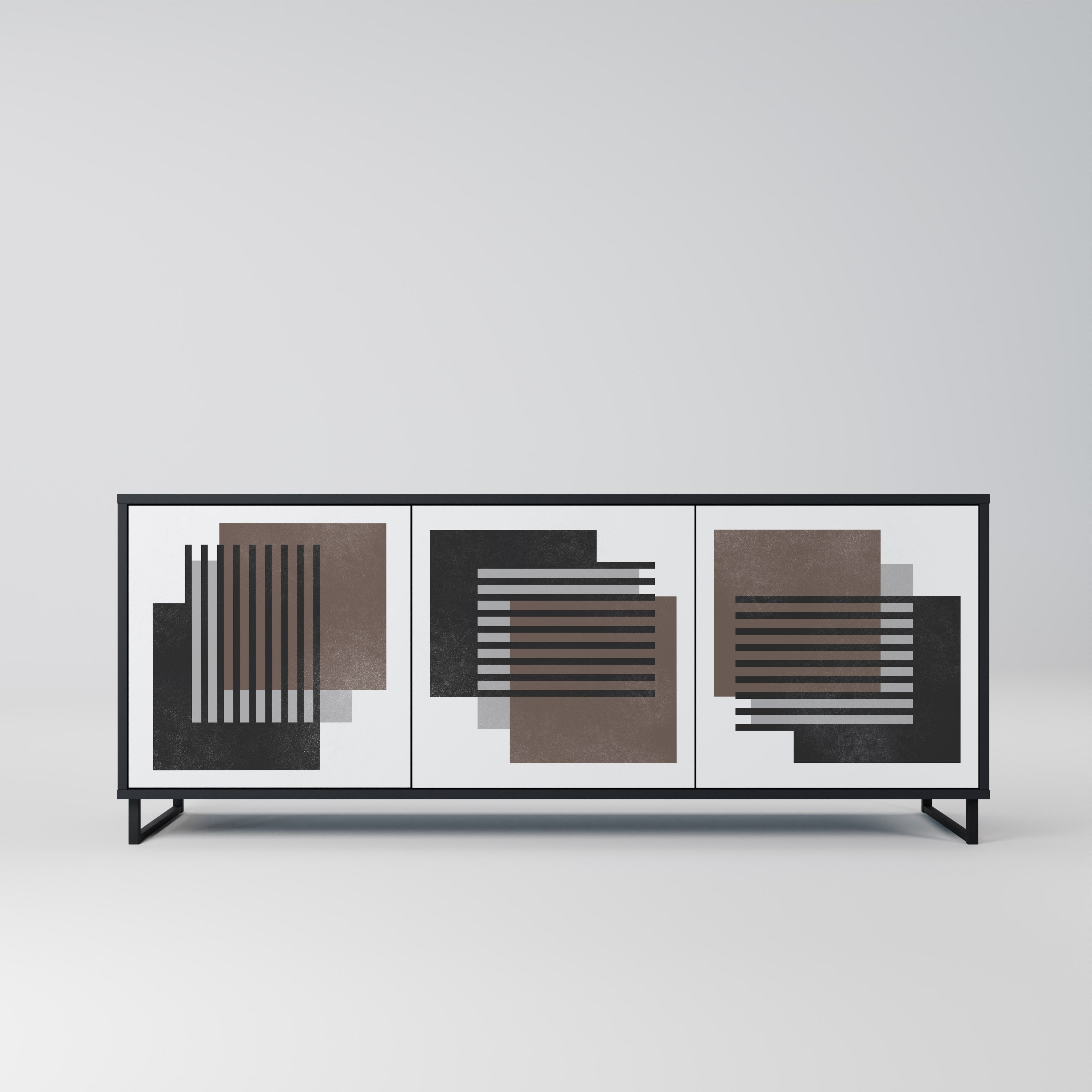 SHADOW SYNCHRONY Sideboard mit 3 Türen in Schwarz