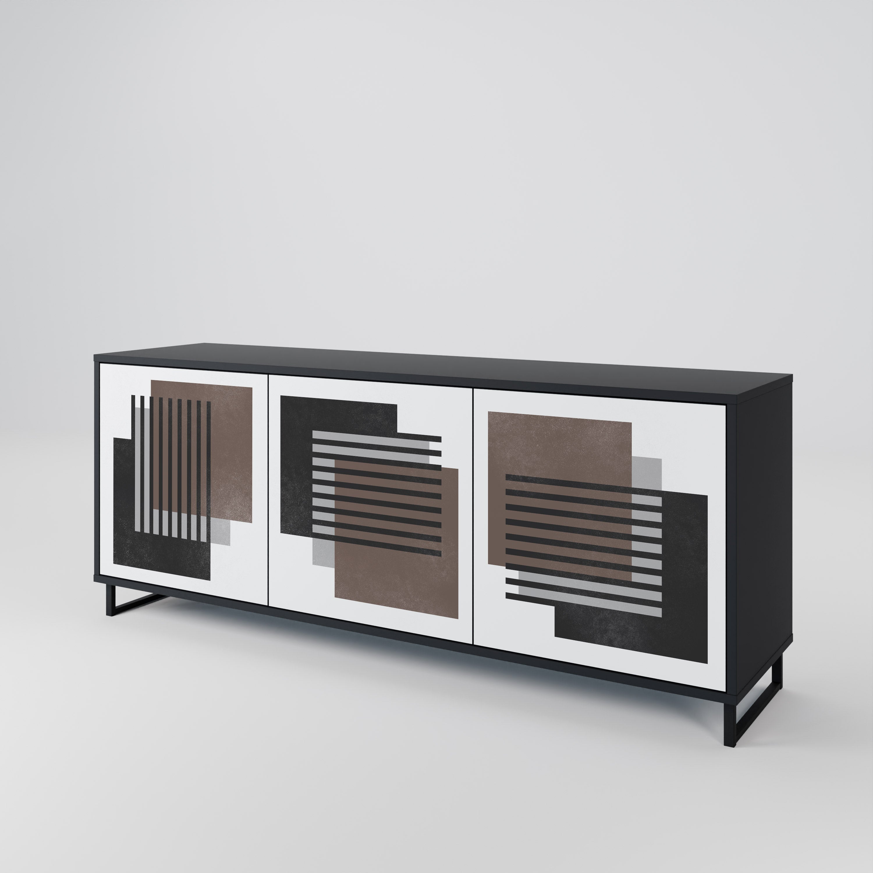 SHADOW SYNCHRONY Sideboard mit 3 Türen in Schwarz