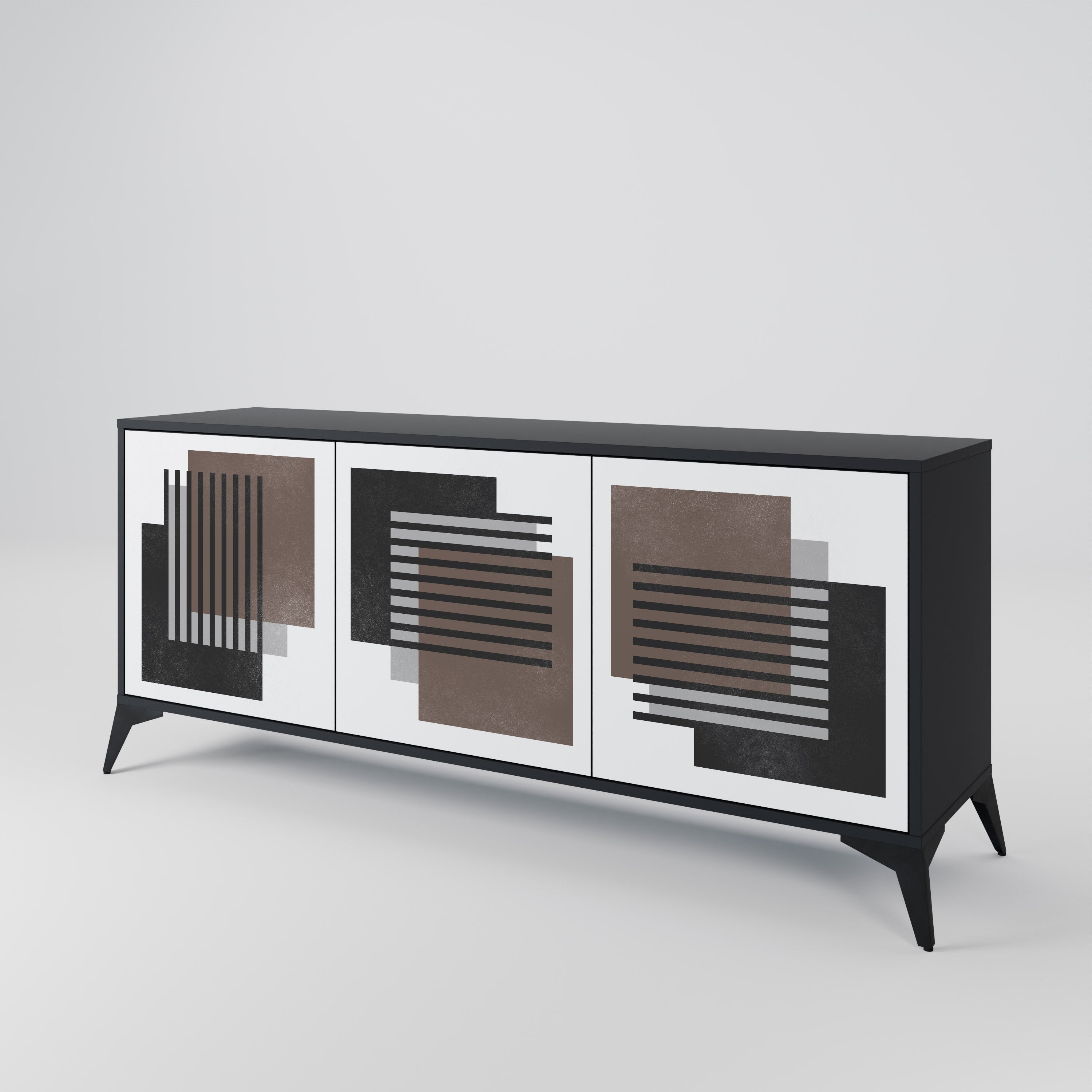 SHADOW SYNCHRONY Sideboard mit 3 Türen in Schwarz